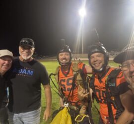 Parachuters Deliver Game Ball